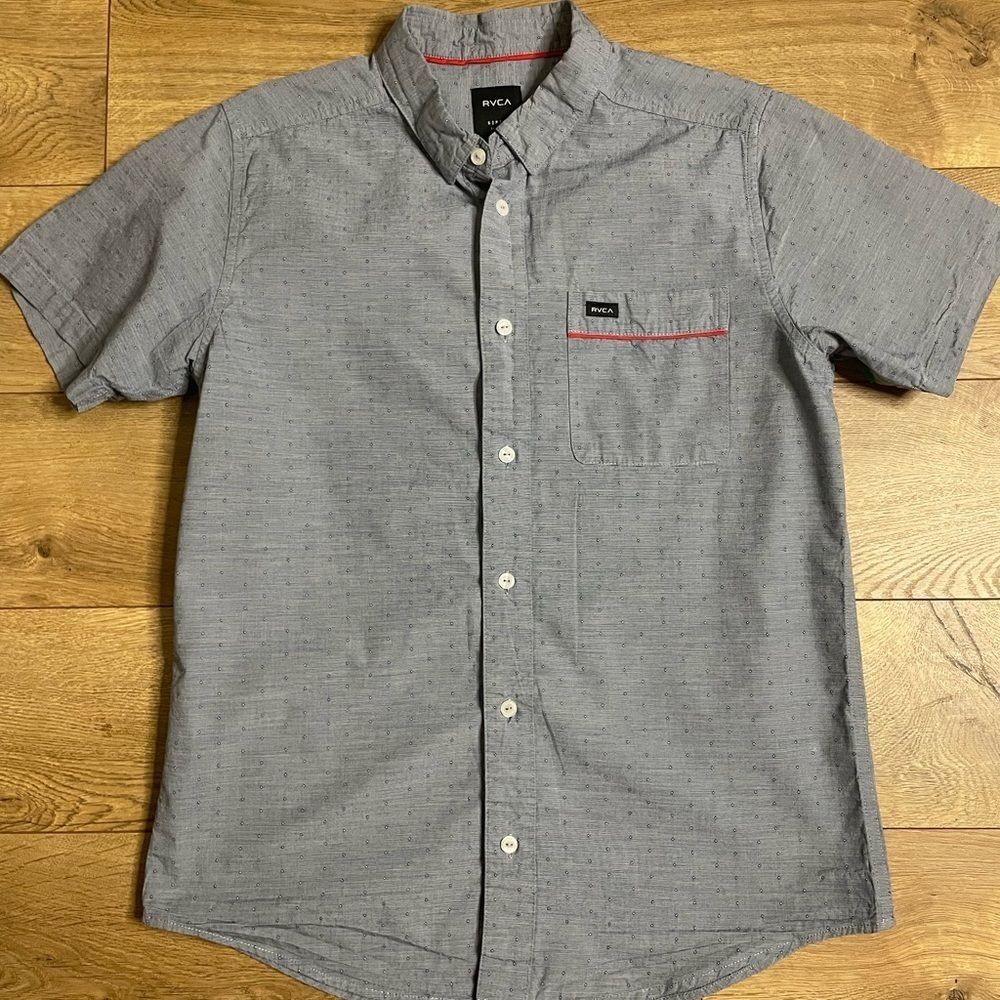 RVCA Men's Blue Button Down Slim Fit Shirt size Small - Picture 4 of 10
